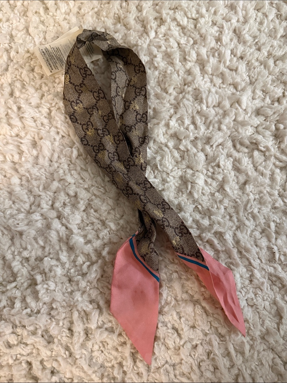 Gucci Bee Monogram Silk twilly